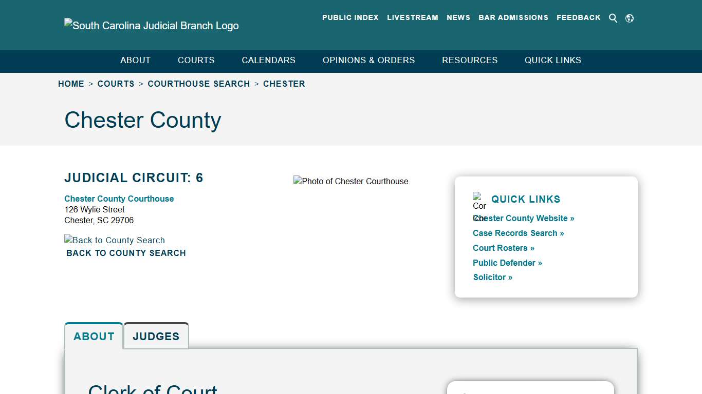 Chester - South Carolina Judicial Branch